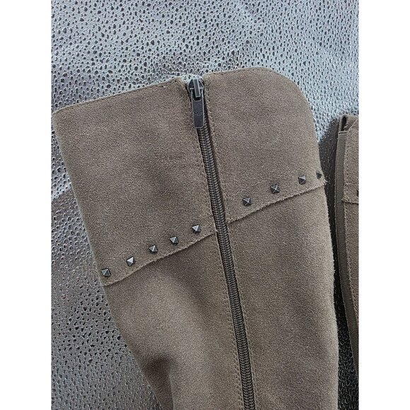 Marc Fisher Wide Calf Studded Tall Shaft Boots Olive Taupe 9M 15" Calf - Picture 6 of 10